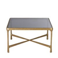 mesa de centro redonda de vidrio tintado y aluminio o81 cm