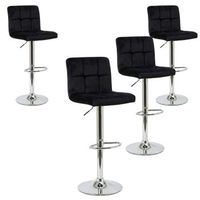 pack 4 taburetes bar cocina regulable y 360 silla terciopelo velvet zenit respaldo y reposapies