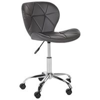 silla de oficina tapizada piel sintetica base plateada regulable gris grafito valetta