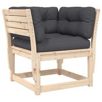 sofa de jardin  sofa de exterior con reposabrazos cojines madera maciza de pino