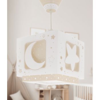 Lámpara De Techo Infantil Moonlight Luna Y Estrellas Beige