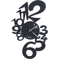 reloj de pared lupin de diseno moderno negro - fabricado en italia acero o 50 cm estilo minimalista para salon cocina y oficina - artesania