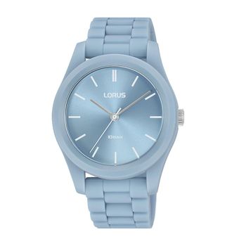 Lorus Reloj Mujer Caja De Acero Pulsera Silicona De Color Azul Resistente Al Agua 10 Atm Rg237sx9