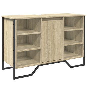 Armario Lavabo Baño Madera Ingeniería Roble Sonoma 91x35x60 Cm Vidaxl