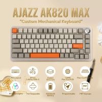 teclado mecanico para juegos ajazz ak820 max plus intercambiable en caliente bateria de 8000 mah teclas pbt programables bluetooth 50  inalambrico