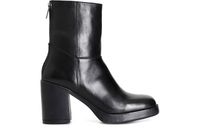 botin mujer de piel con cremallera trasera black 36