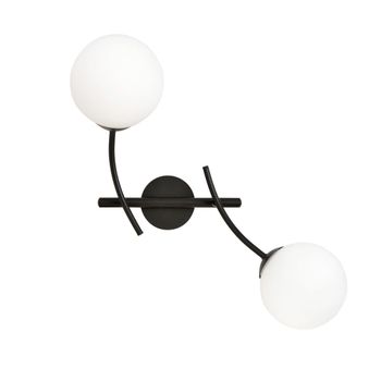Aplique de pared con brazos orientables y esferas de cristal opal