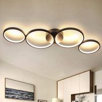 nettlife lampara de techo led 37w 3000k blanco calido anillo redondo moderno negro 89cm lampara de escritorio de diseno para dormitorio sala de estar