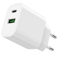 cargador de pared spc fast charger 4341b 20w 1x usb-c 1x usb-a blanco