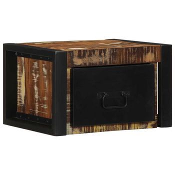 Mesitas De Noche Multicolor 2 Uds | Mesilla De Noche 40x35x25 Cm Madera Reciclada