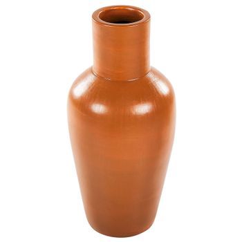Jarrón De Terracota Beige 37 Cm Natural Hecho A Mano Flores Artificiales Karfi