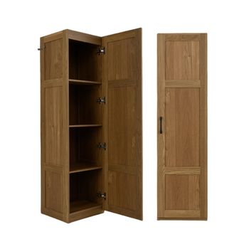 Costway Gabinete de Almacenamiento Alto Armario de 4 Niveles Independiente con Puerta para Cocina Sala de Estar 40 x 37,5 x 149 cm Natural