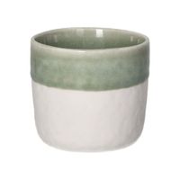 vaso de porcelana blanca y verde palido h65