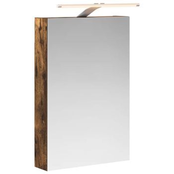 Armario Con Espejo De Baño Roble Ahumado 40 X 10,5 X 60,5 Cm Vidaxl