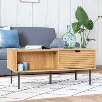 mesa baja de aglomerado de 2 puertas