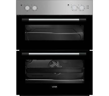 LOGIK LBUDOX18 Electric Built-under Double Oven - Silver, Silver