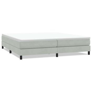 Cama Tapizada 223x203x25 Cm Contrachapado, Madera Procesada - Gris
