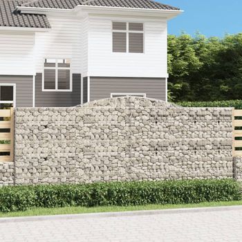 Cesta Gaviones | Gavión Para Piedras | Gavión Decorativo Forma Arco Hierro Galvanizado 400x50x160/180 Cm Cfw472089