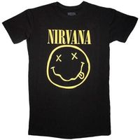 nirvana camiseta manga larga yellow happy face para mujer