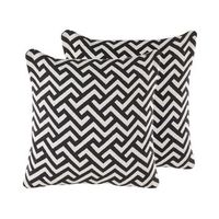conjunto de 2 cojines decorativos blanco y negro algodon 45 x 45 cm fundas extraibles relleno de poliester salizar