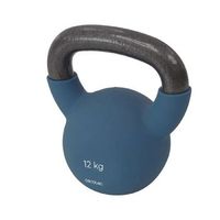 pesa rusa de 12kg drumfit kettlebell 12000 neo revestimiento de neopreno hierro fundido agarre ergonomico diseno estetico y facil de limpiar dimensiones 196x16x228cm
