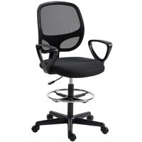 homcom silla de oficina ergonomica sillon con reposapies y reposabrazos altura ajustable 59x58x103-123cm negro   aosom espana