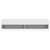 mueble tv led en blanco con iluminacion led con almacenaje