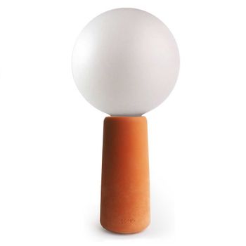 Lámpara de mesa hormigón terracotta con bombilla efecto porcelana