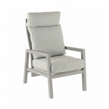Sillón De Exterior Reclinable, Aluminio, Color Gris, 59x72x112