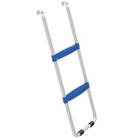 sportnow escalera para trampolin 2 peldanos anchos con gancho universal estructura de acero galvanizado carga 150 kg 97x32x7 cm azul