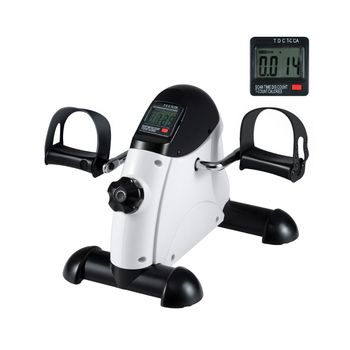 Costway Mini Bicicleta Estática Máquina Portátil para Pedalear Brazos y Piernas con Pantalla LCD Bicicleta de Pedal Bajo el Escritorio Blanco