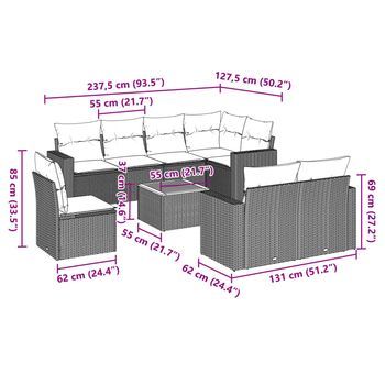 Conjunto De Salón Exterior (equipado Con Cojines, Conjunto De Nueve Piezas)