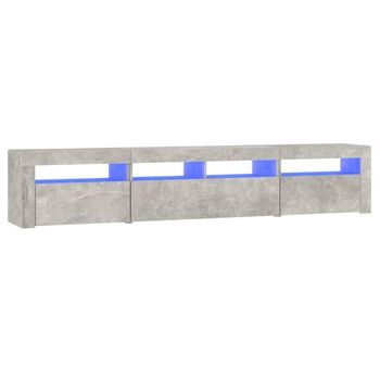 Mueble De Tv Con Luces Led Gris Hormigón 210x35x40 Cm Vidaxl