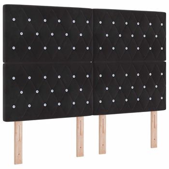 Cabecero De Terciopelo Argyle Manual Negro 160 Cm Terciopelo
