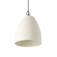 lampara colgante de papel mache en blanco 30x30x35 cm