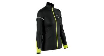 Compressport chaqueta cortaviento hurricane mujer negro fluo