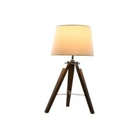 lampara sobremesa madera algodon 36x36x60 tripode