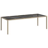 mesa de jardin  mesa de exterior beige 250 x 100 x 75 cm ratan sintetico