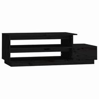 mesa de centro madera maciza de pino negro 120x50x405 cm vidaxl