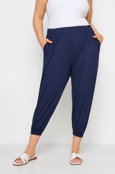 Yours Pantalones Azules Harem Capri, Mujer Curvy Y Tallas Grandes, Yours