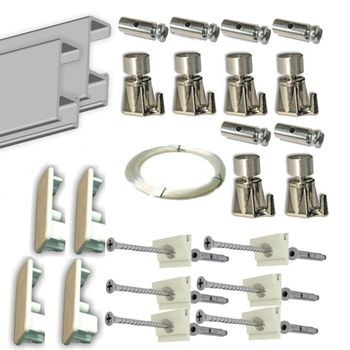 Pack De Ganchos Automáticos Con Guía De 3 Metros Con 6 Colgadores Color Plata Con Hilo De Nylon Para Colgar Cuadros O Marcos. (plata, 3 Metros)