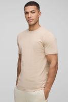 camiseta basica ajustada beige