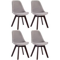 set de 4 sillas de comedor borneo tapizadas en terciopelo gris 55x48x84 cm clp