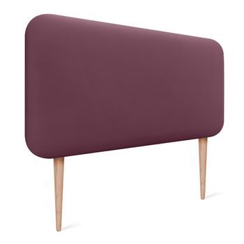 Dhome Cabecero Tapizado Liso Redondeado Polipiel Con Patas Para Pared Acústicos Cabeceros Absorbentes Cabezal Cama Dormitorio (vino Tinto, 100cm)
