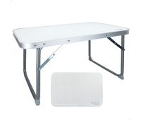 mesa plegable baja aktive camping blanca