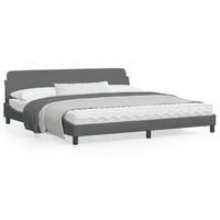 cama matrimonial  cama para adultos  estructura de cama con cabecero tela gris oscuro 200x200 cm cfw199145