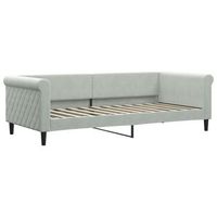sofa cama terciopelo gris claro 90x200 cm