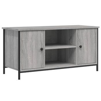 Mueble Tv | Mueble De Salón | Armario Tv Madera Contrachapada Gris Sonoma 100x40x50 Cm
