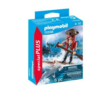 PLAYMOBIL Special Plus - Pirata con Balsa y Tiburón Martillo
