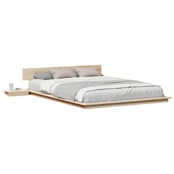 Estructura De Cama Marrón 140 X 200 Cm Madera Vidaxl